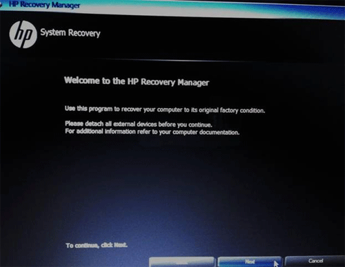 HP Recovery Manager Process